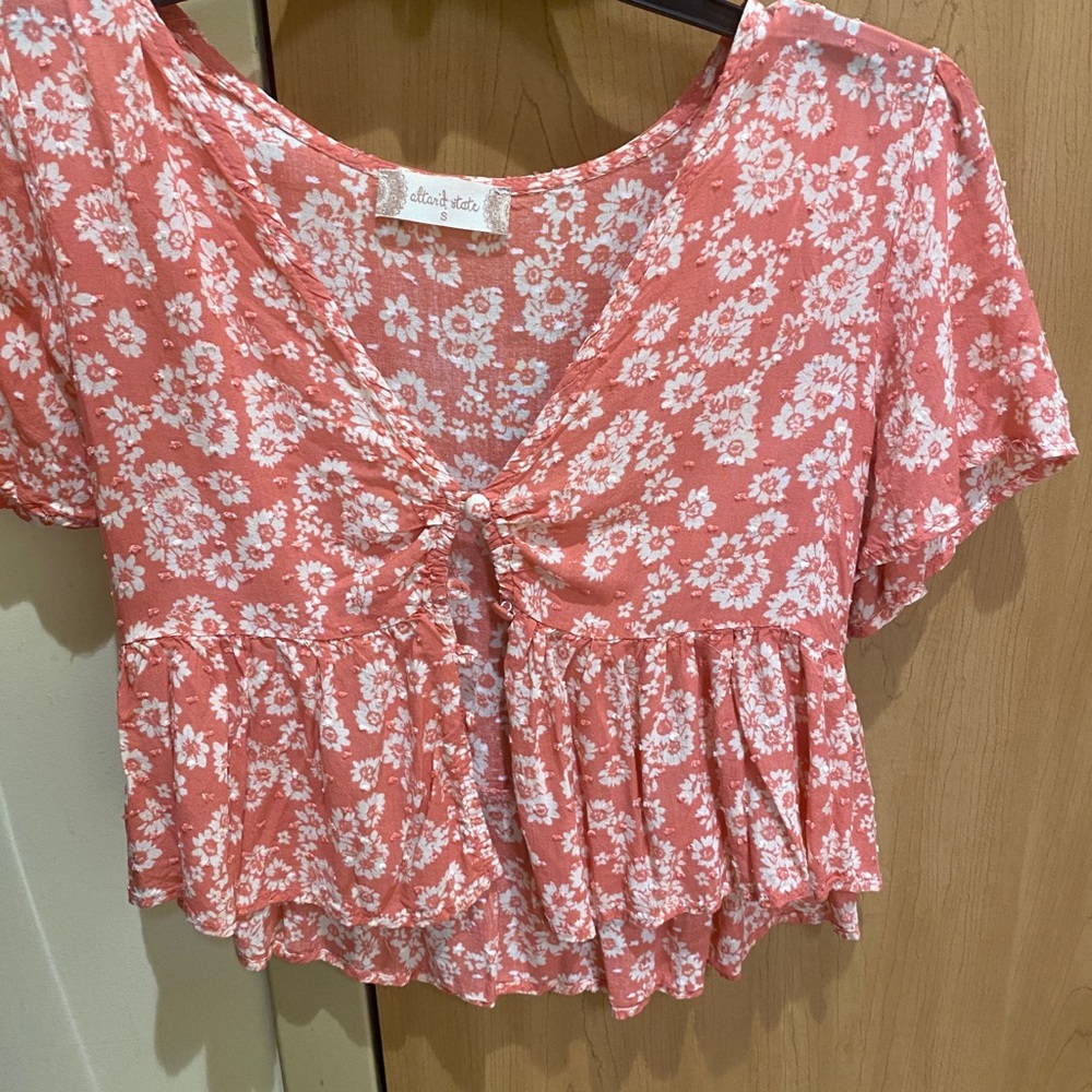 Alter’d state flower button up crop top